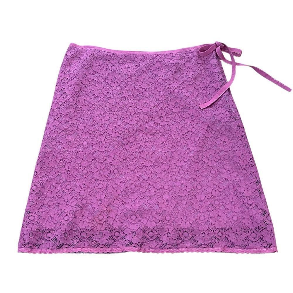 Max Studio Y2K Pink Lace Tie Waist Skirt